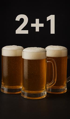 Каждую среду и четверг  берите две кружки пенного, а третью получайте в подарок!